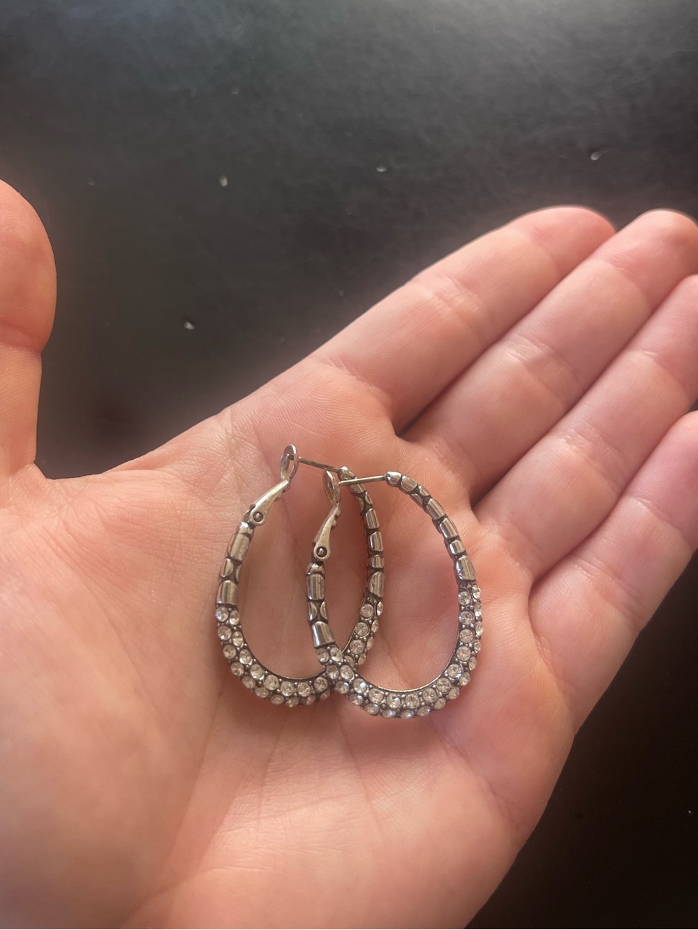 Brighton Pebble Pave Hoop Earrings